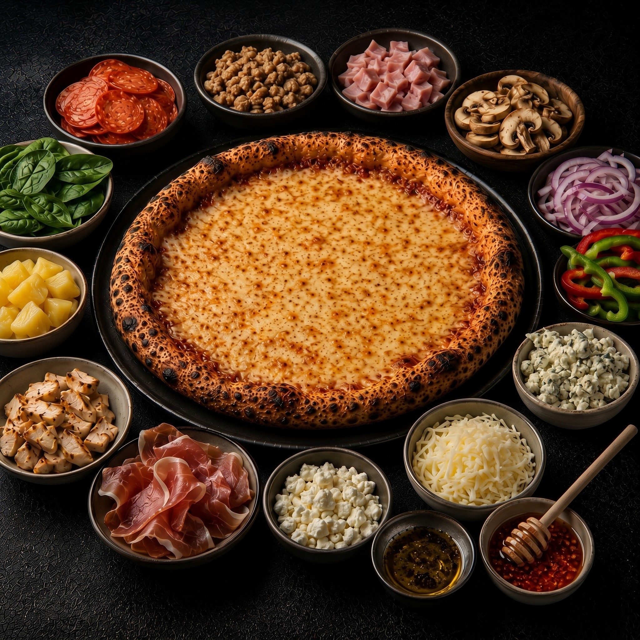 Stone-Fired Custom Pie.